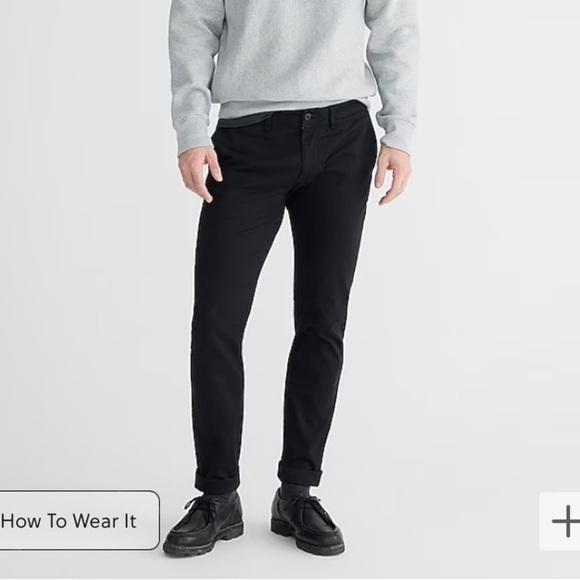 NWT J Crew Men’s Size 44 x 34 484 Slim-fit stretch chino pant Black - Picture 7 of 7